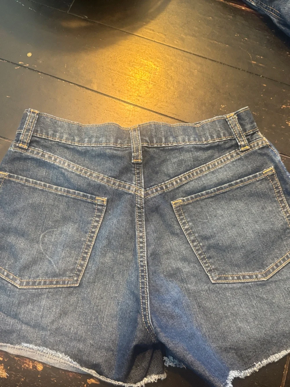 Old Navy Dark Blue Frayed Hem Denim Shorts